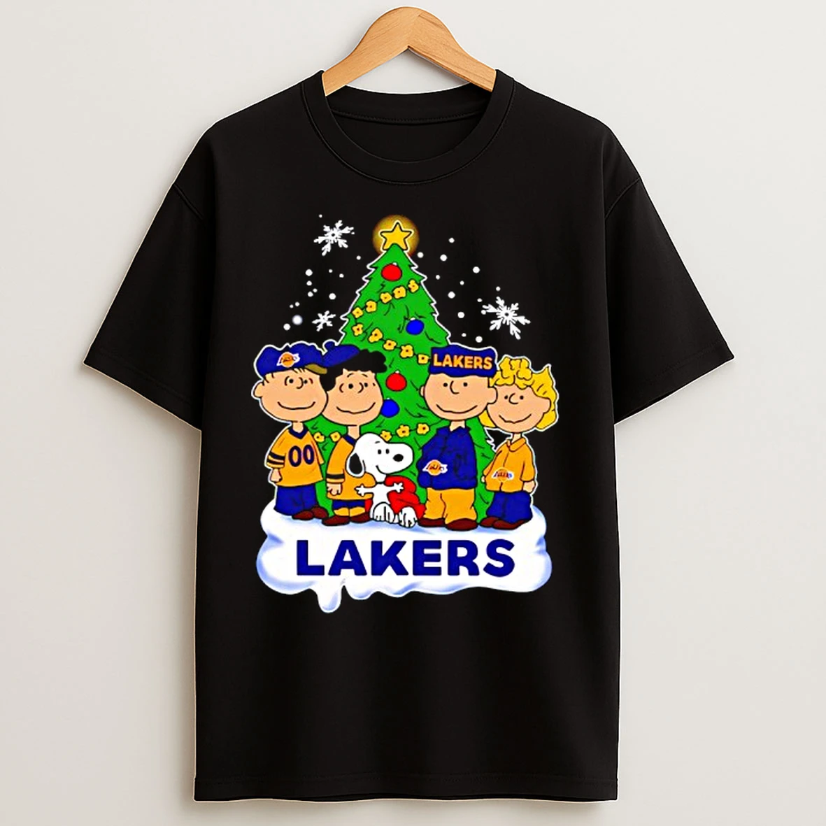 Classic Los Angeles Lakers X Snoopy The Peanuts Holiday Christmas T Shirts
