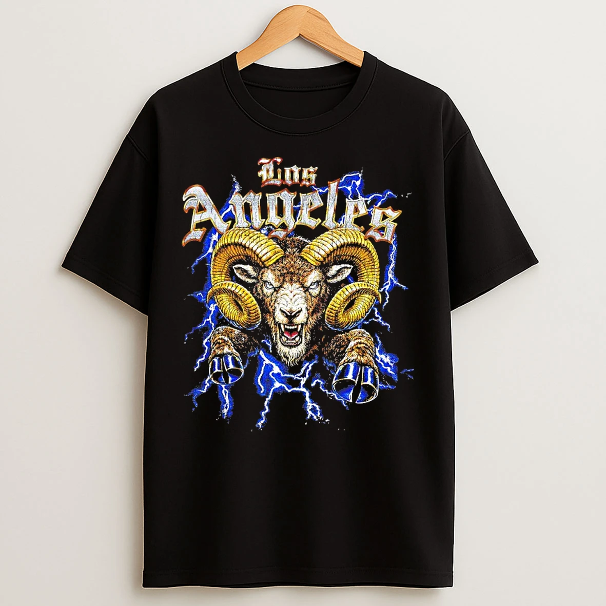 Classic Los Angeles Lightning Ram Graphic Vintage T Shirts