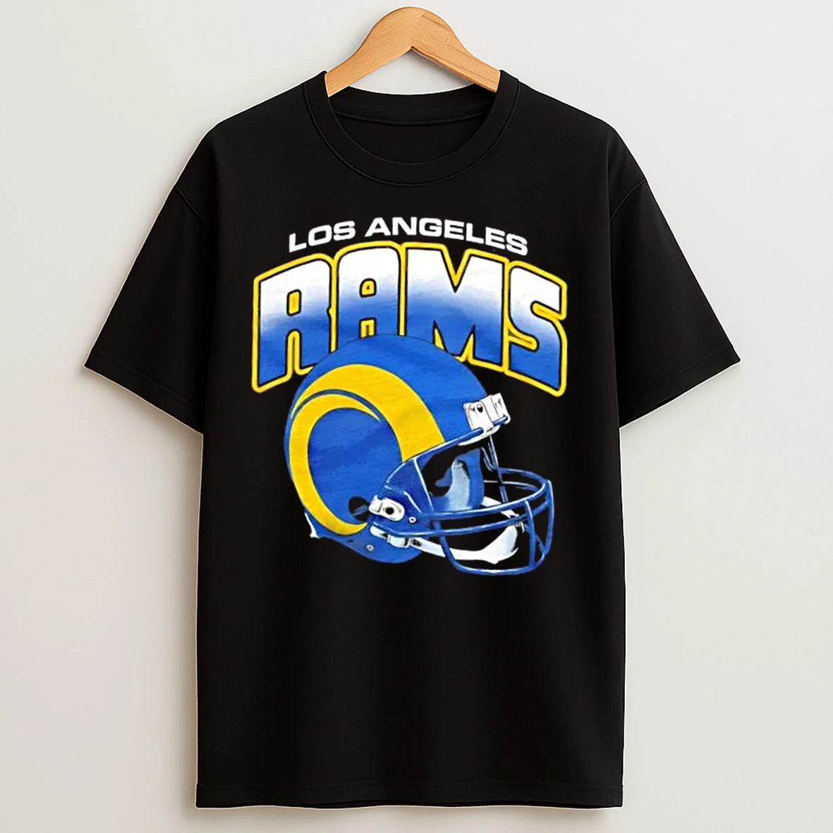 Classic Los Angeles Rams Gradient Football Helmet T Shirts