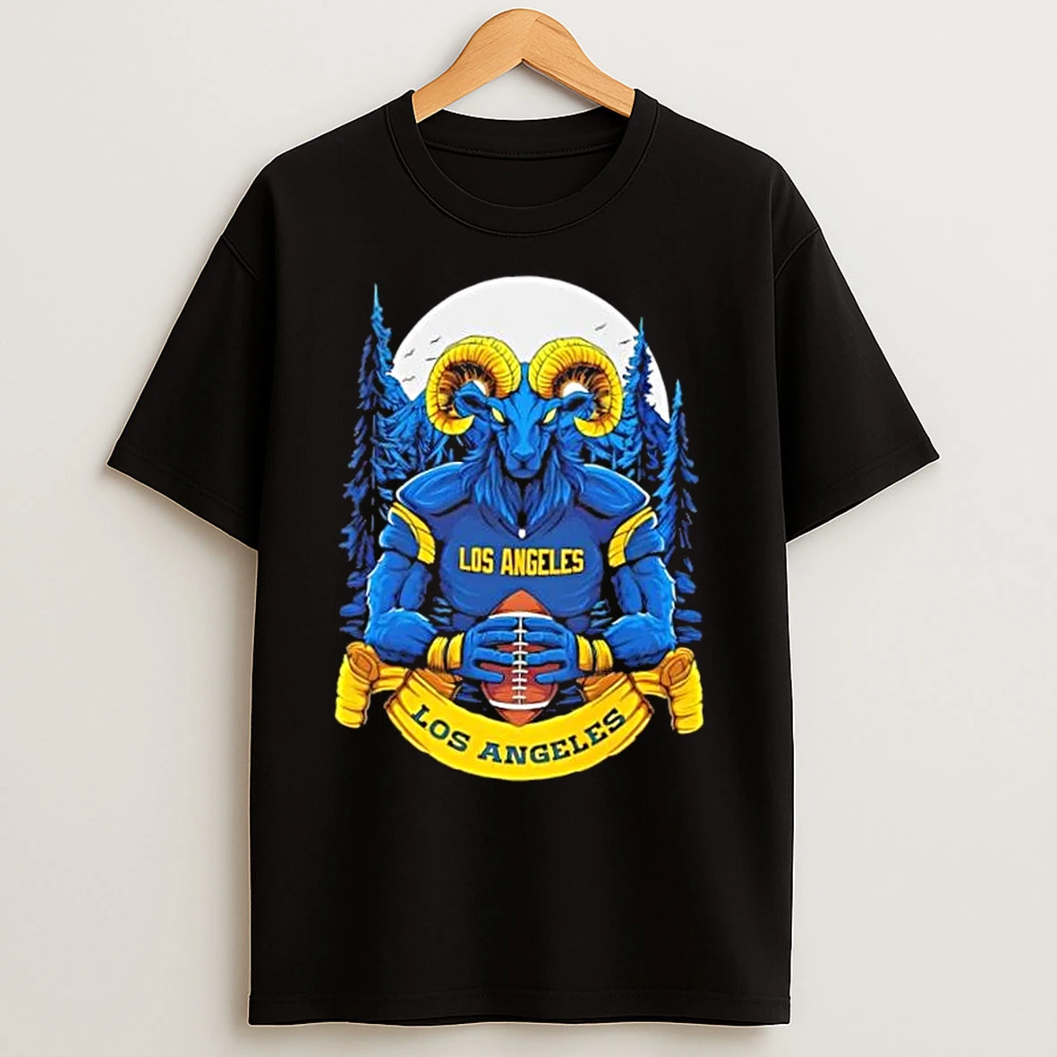 Classic Los Angeles Rams Football Mascot Hug The Ball T Shirts