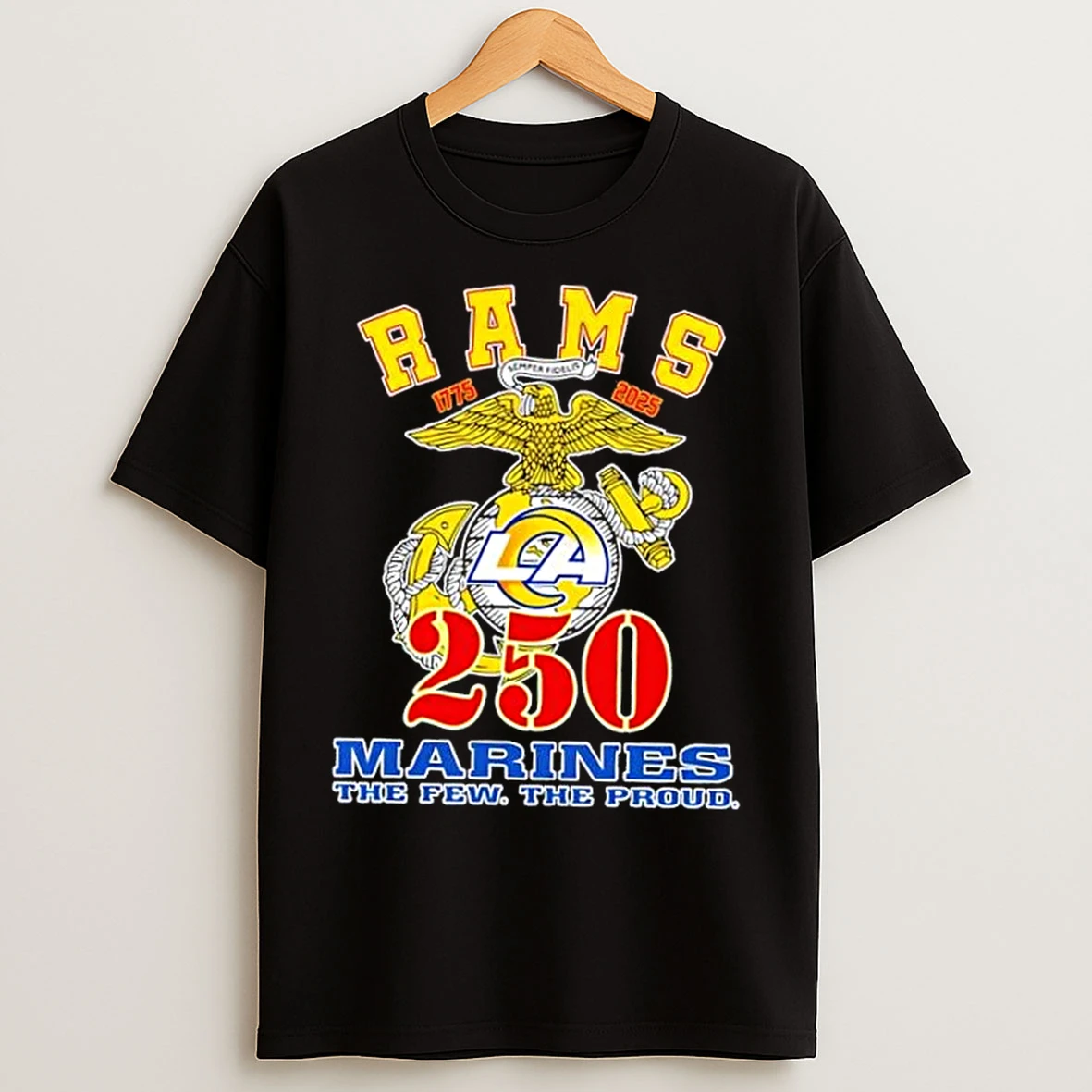 Classic Los Angeles Rams X U S M C 250th Birthday Celebration T Shirts
