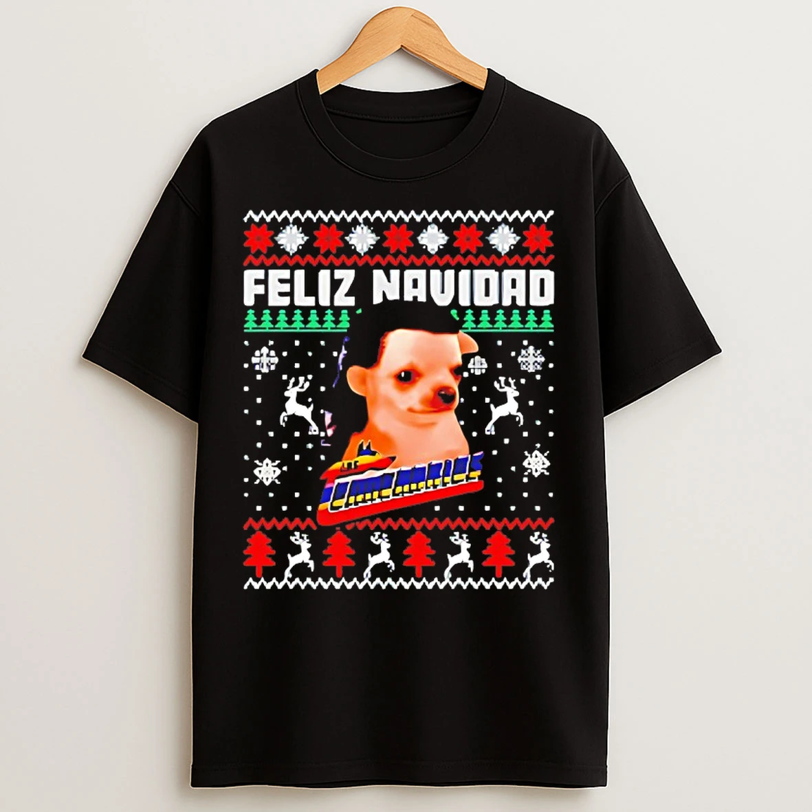 Classic Los Temerarios Dog Feliz Navidad Christmas T Shirts
