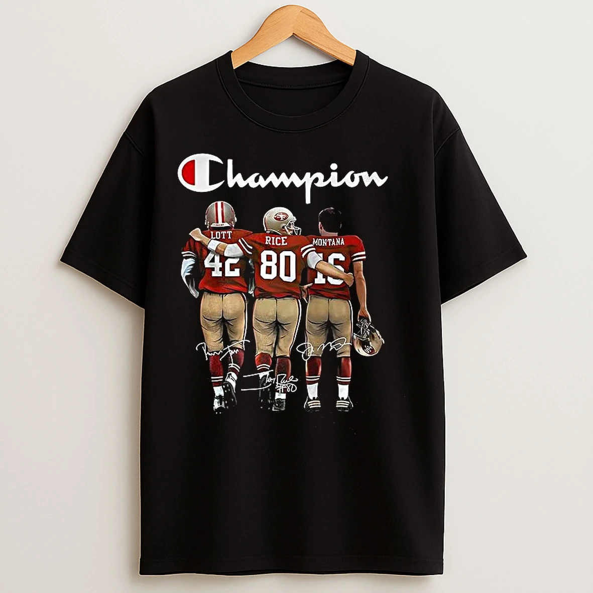 Classic Lott Rice Montana San Francisco 49ers Football The Champions Signature T Shirts