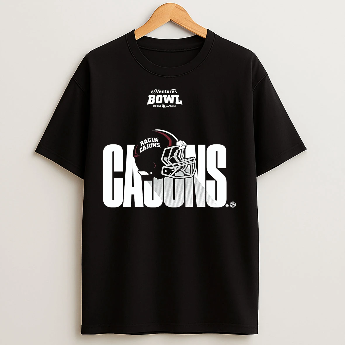 Classic Louisiana Ragin Cajuns 2025 68 Ventures Bowl Helmet T Shirts