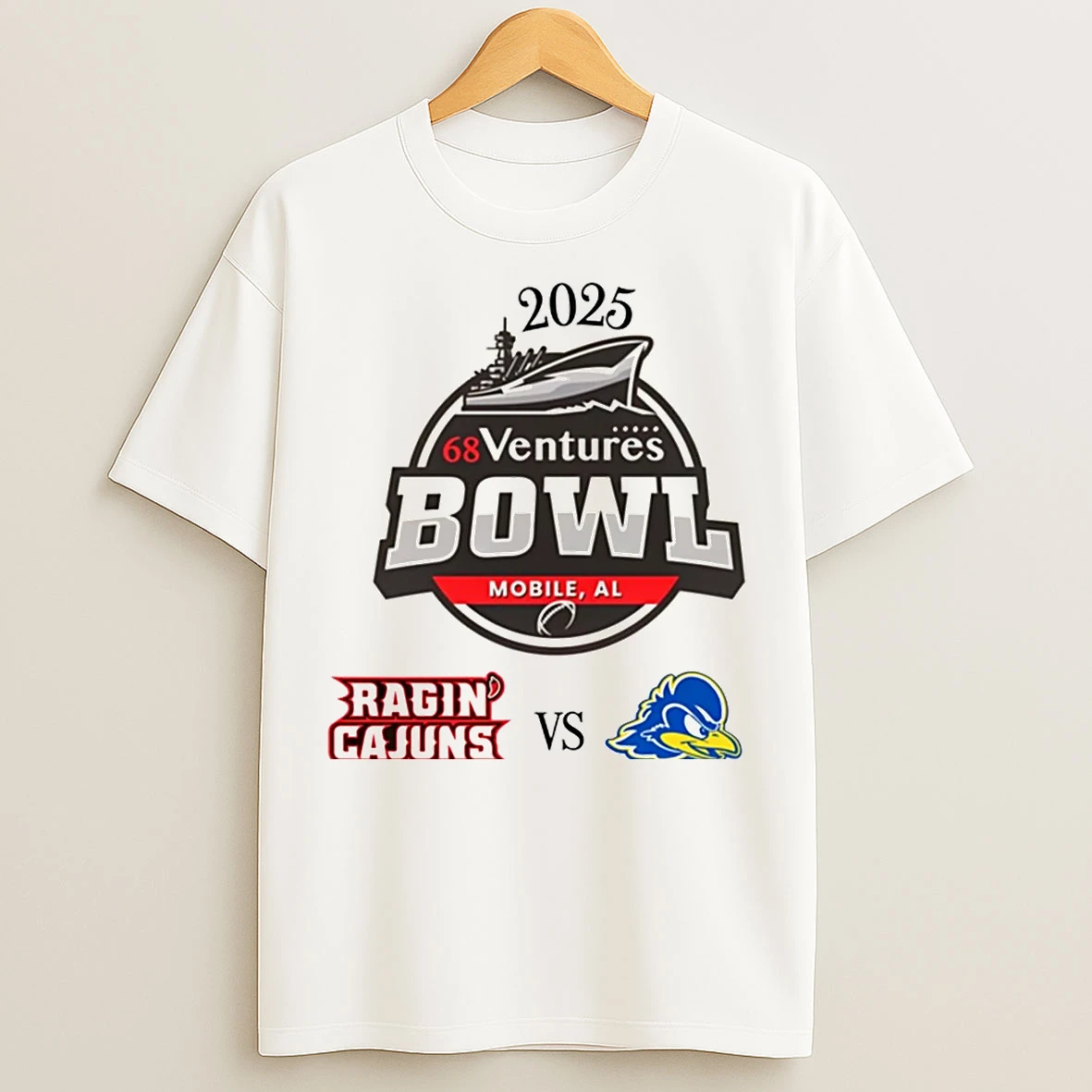 Classic Louisiana Ragin Cajuns Vs Delaware Blue Hens 2025 68 Ventures Bowl T Shirts