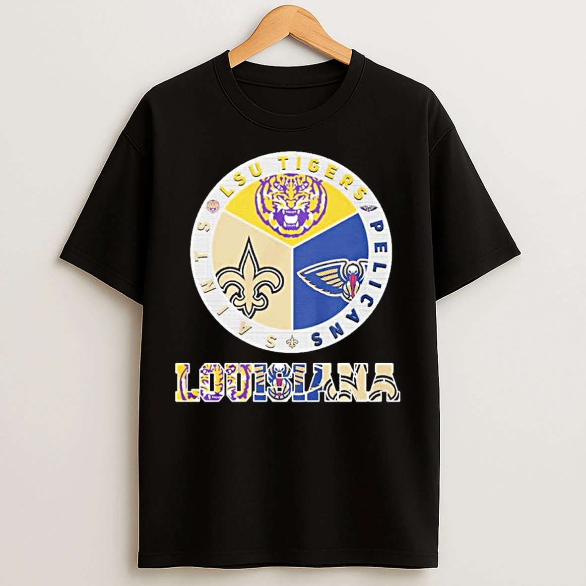 Classic Louisiana Sports Teams 2025 Tigers Pelicans And Saints Logo T Shirts