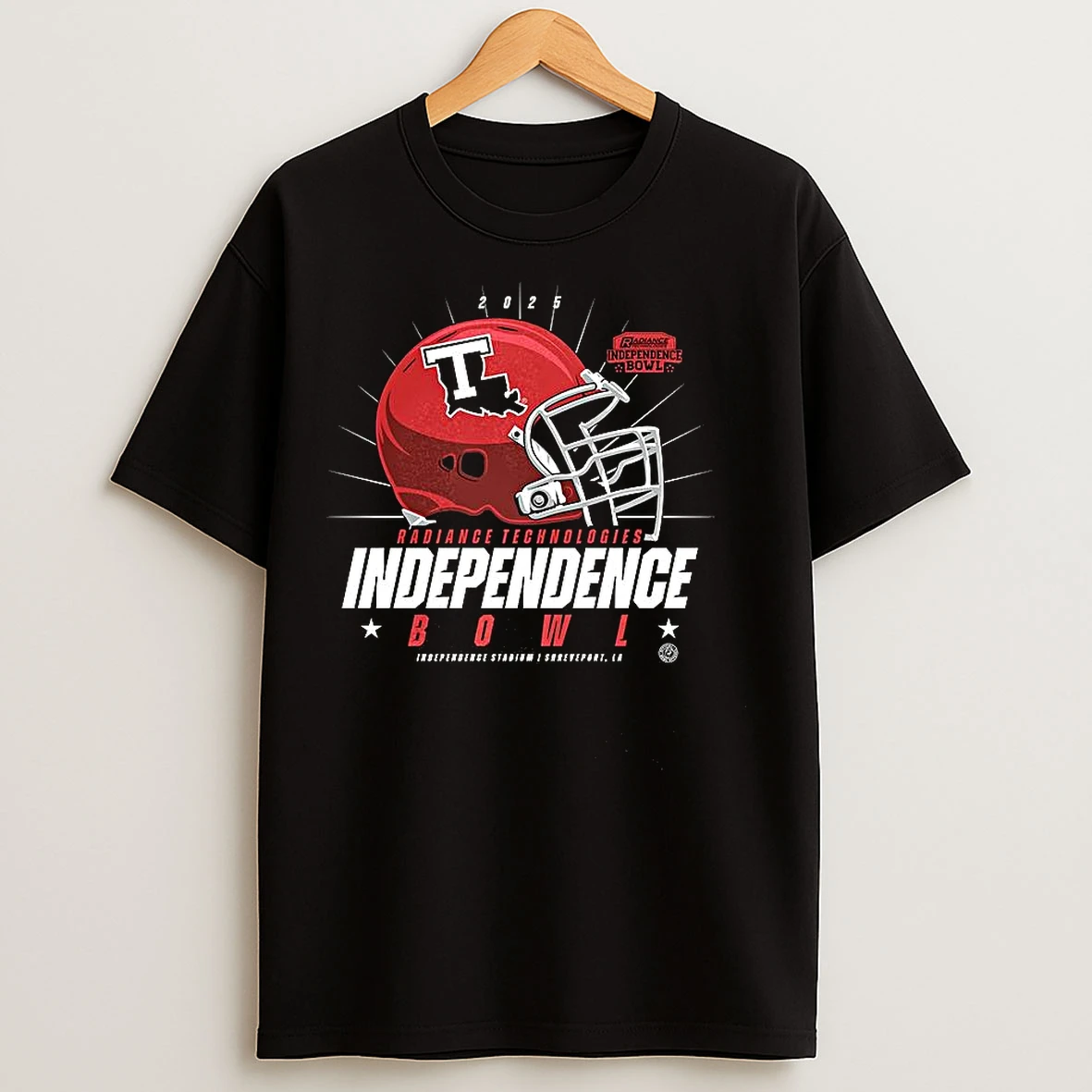 Classic Louisiana Tech Bulldogs 2025 Radiance Technologies Independence Bowl Helmet T Shirts