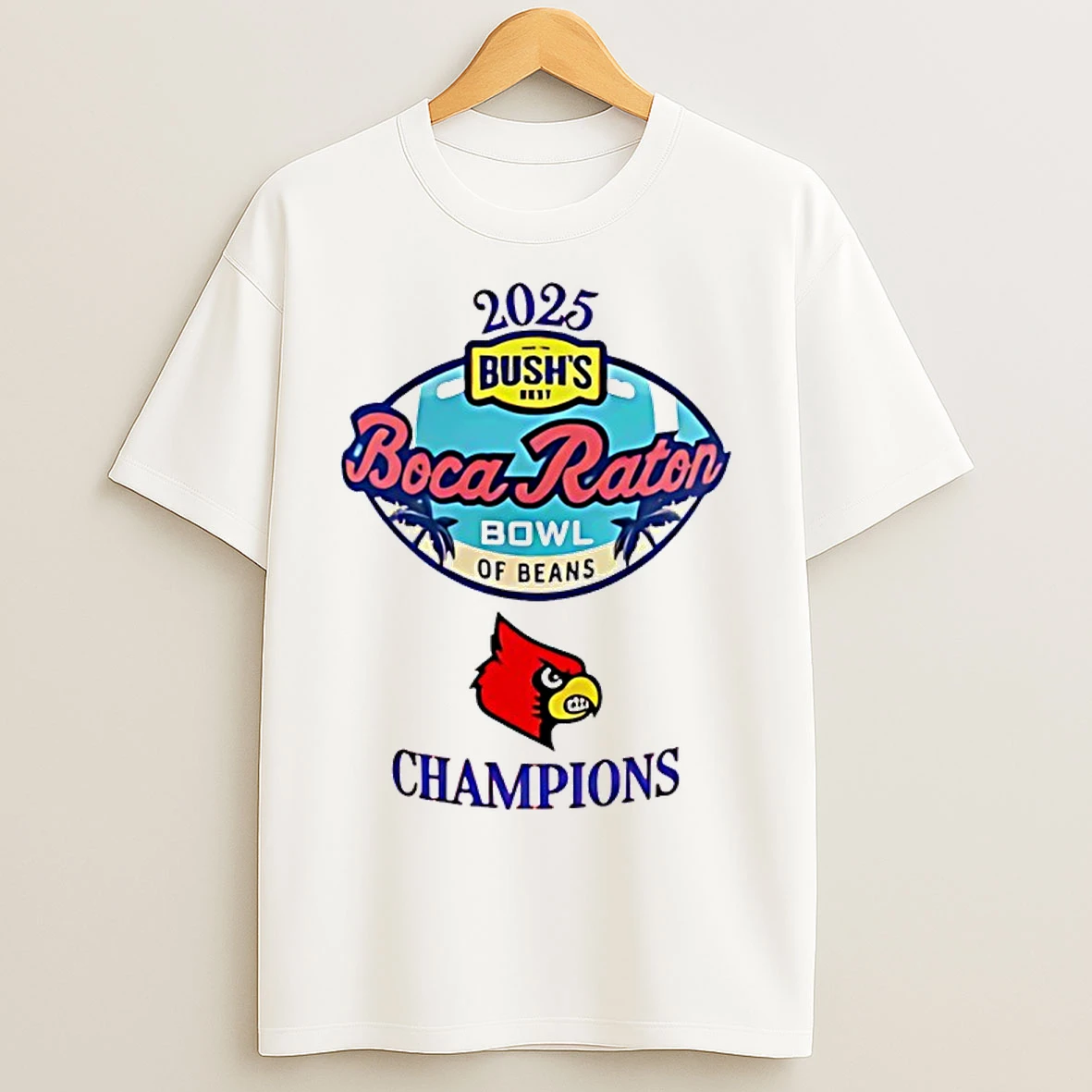 Classic Louisville Cardinals 2025 Boca Raton Bowl Football Champions T Shirts