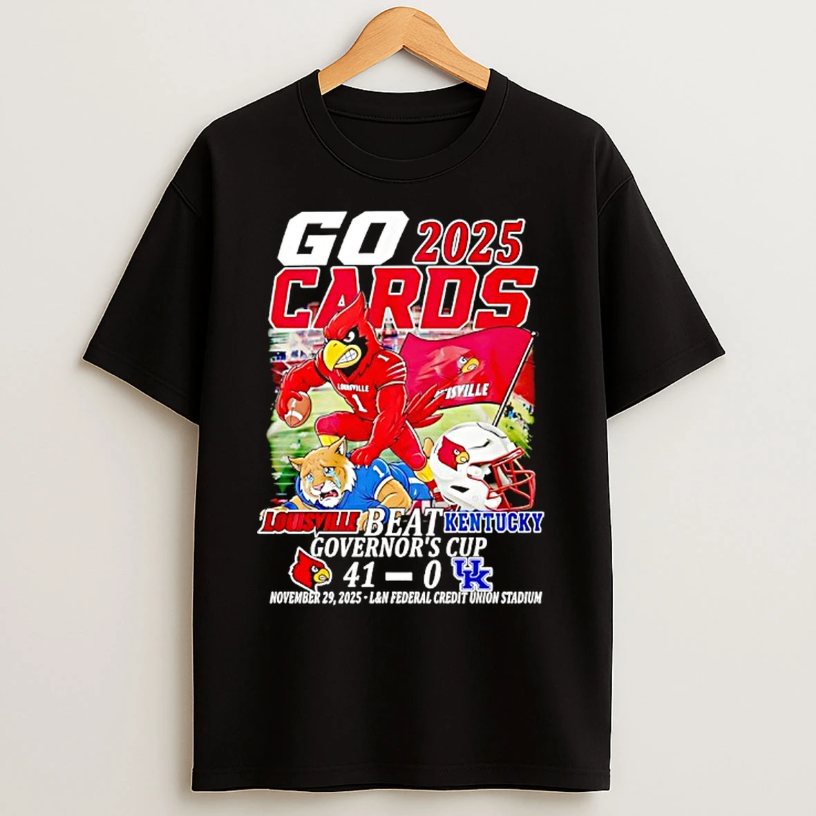 Classic Louisville Cardinals Beat Kentucky Wildcats 41 0 2025 Go Cards T Shirts