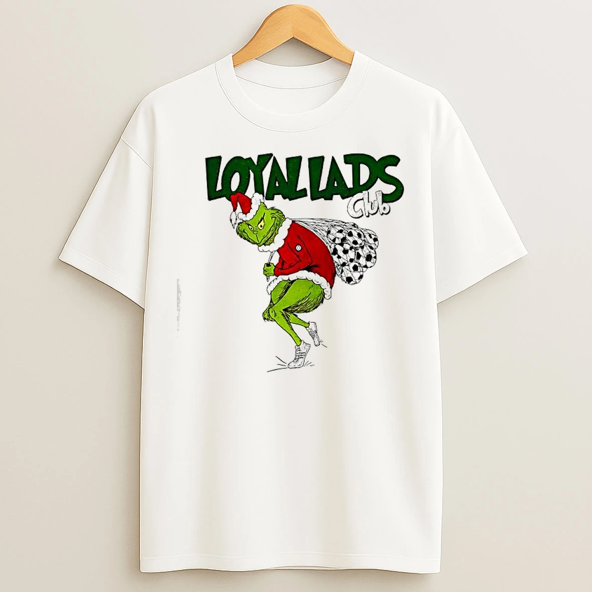 Classic Loyal Lads Club Grinch Carrying Soccer Balls T Shirts