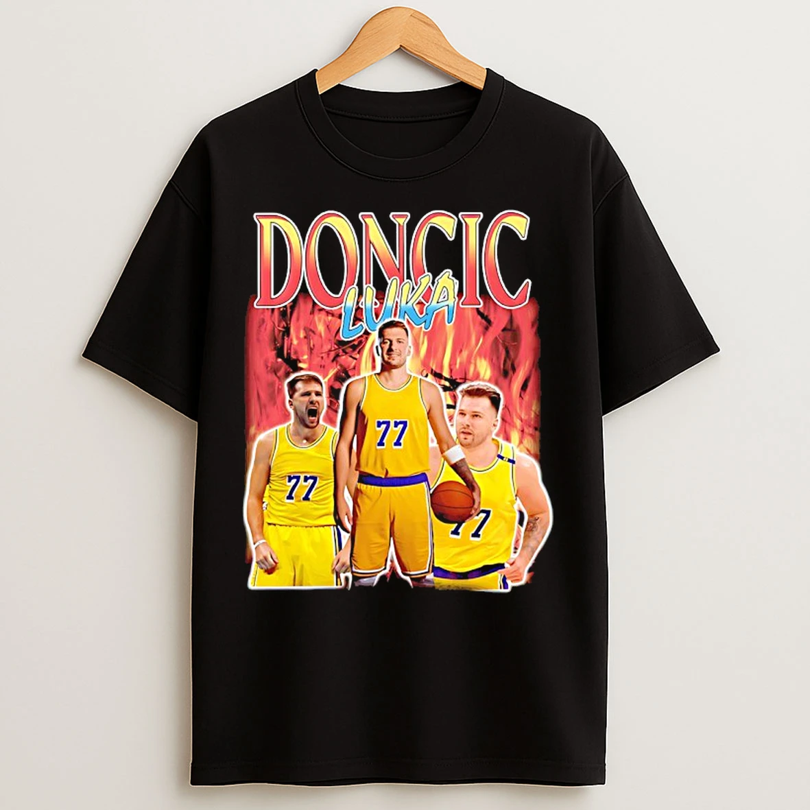 Classic Luka Doncic Los Angeles Lakers Fire Vintage T Shirts