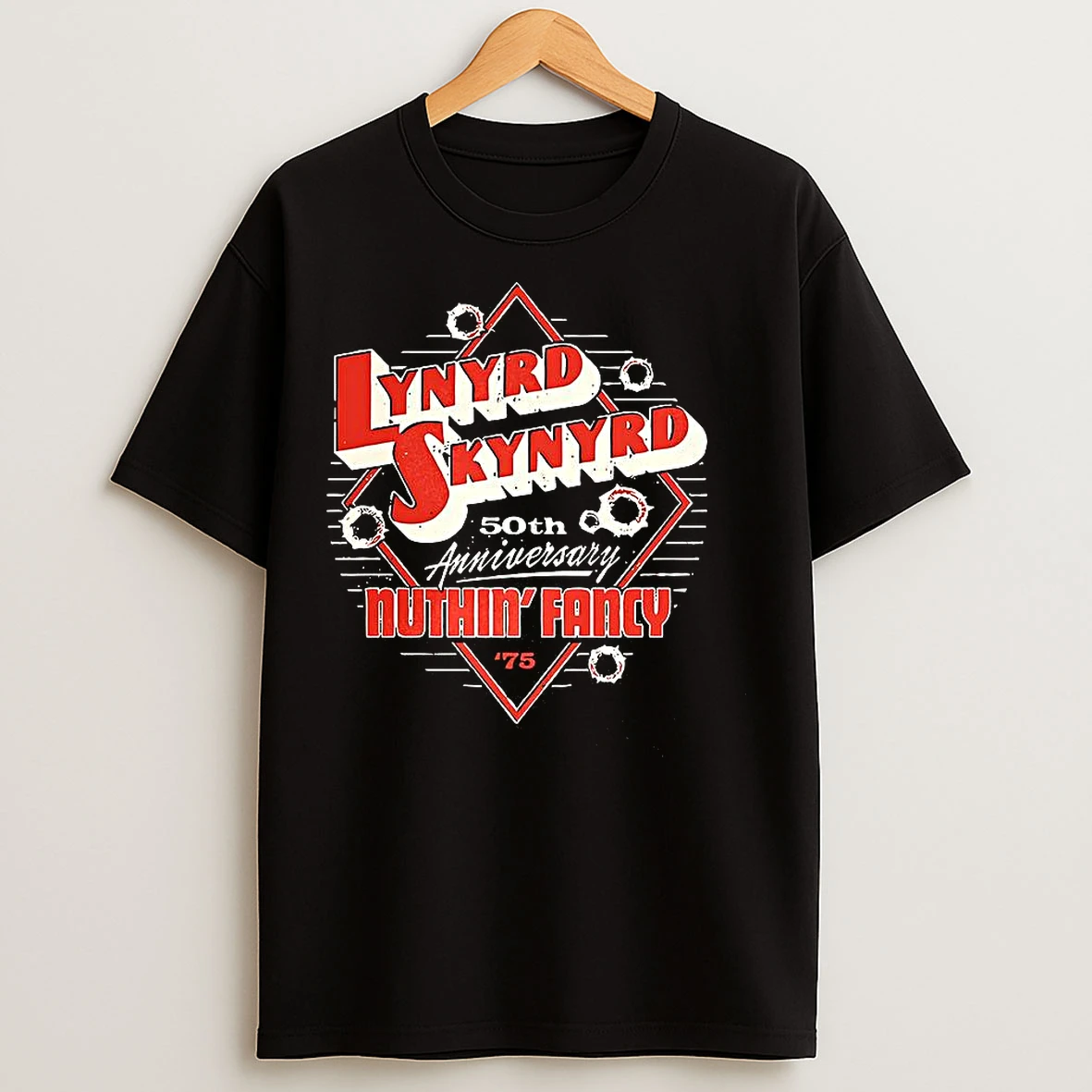 Classic Lynyrd Skynyrd Nuthin Fancy 50th Anniversary Diamond Logo Retro T Shirts