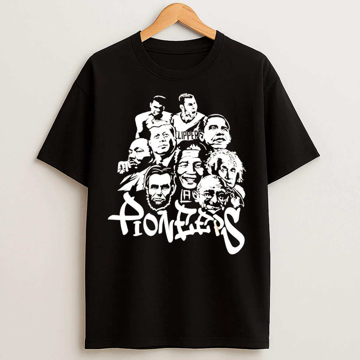 Classic Mlk Obama Ali Jfk Lincoln Gandhi Mj Einstein Mandela La Clippers Pioneers T Shirts