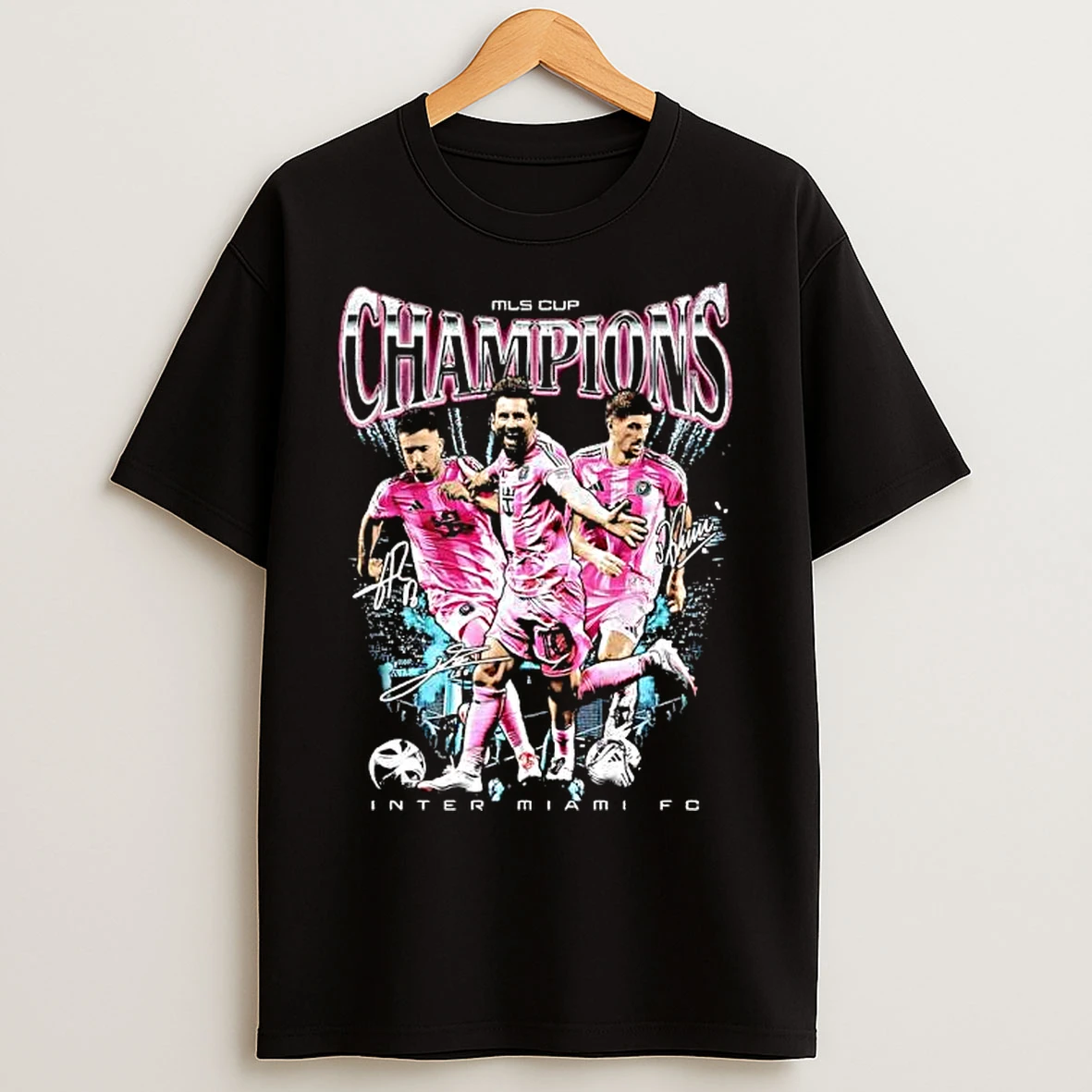 Classic Mls Cup Champions Inter Miami Fc Lionel Messi Signature Graphic T Shirts