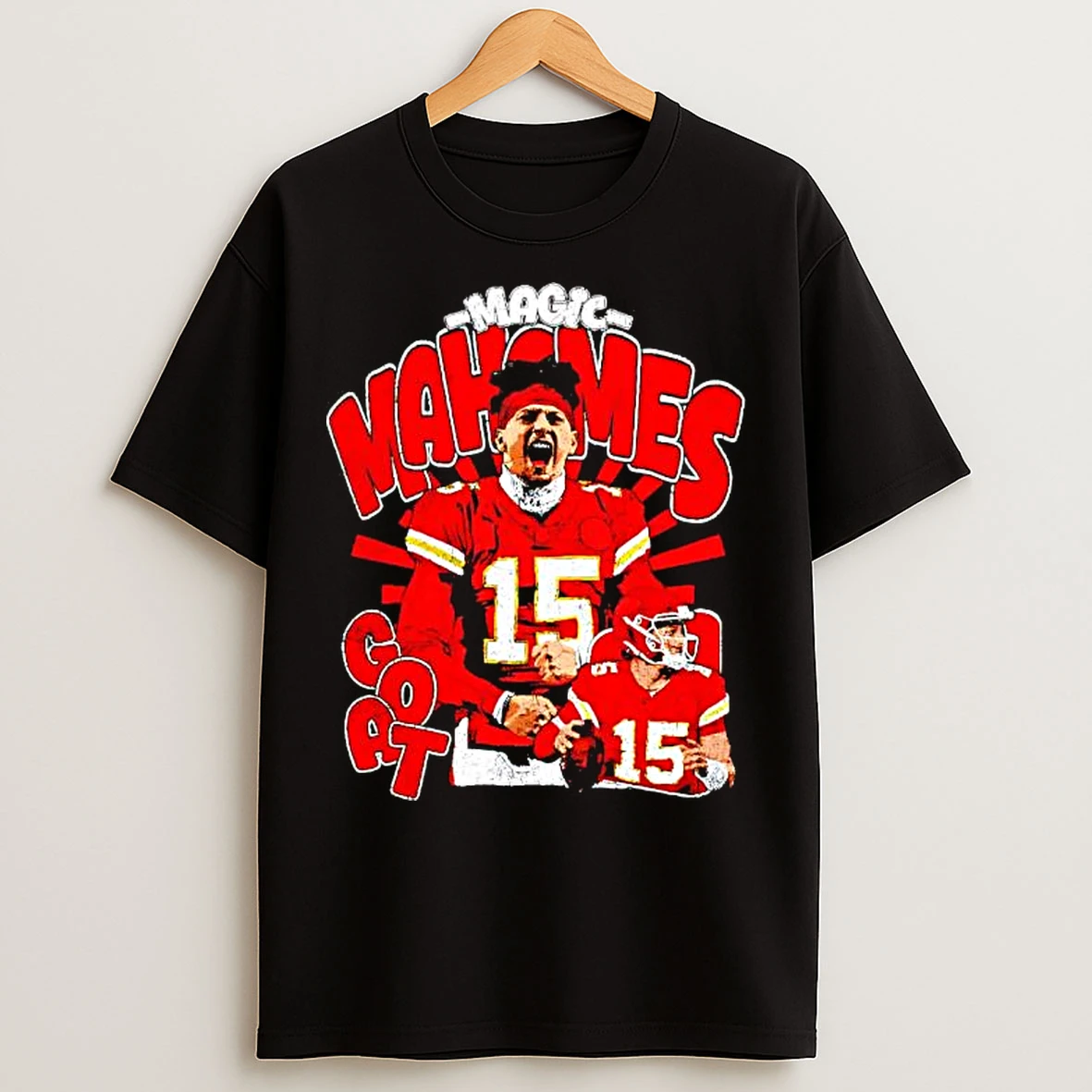 Classic Magic Patrick Mahomes Goat Kansas City Chiefs Quarterback T Shirts