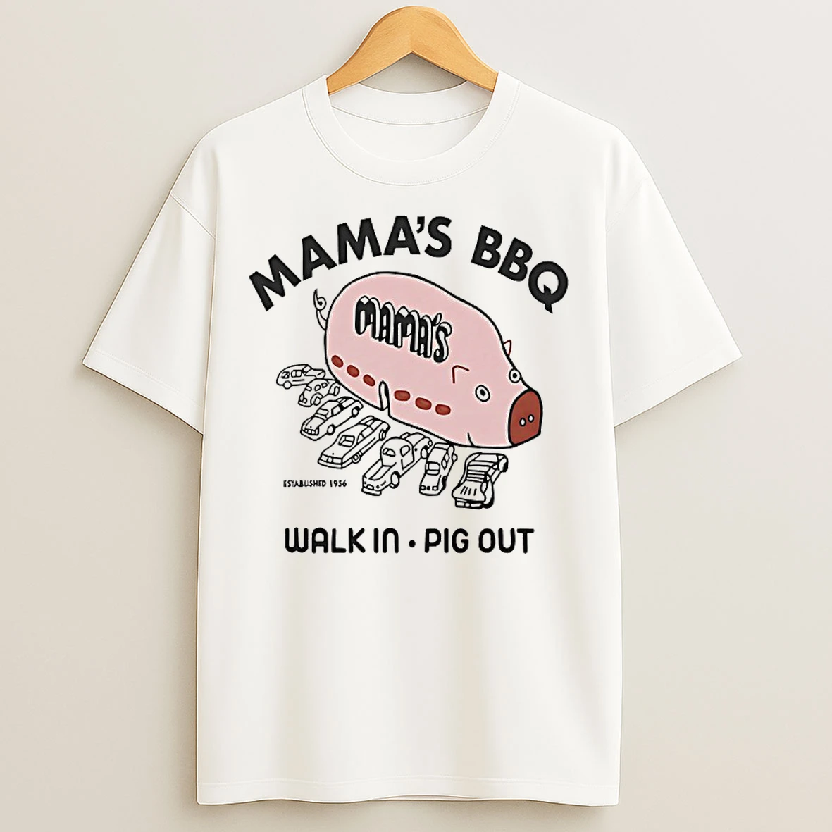 Classic Mamas Bbq Walk In Pig Out T Shirts