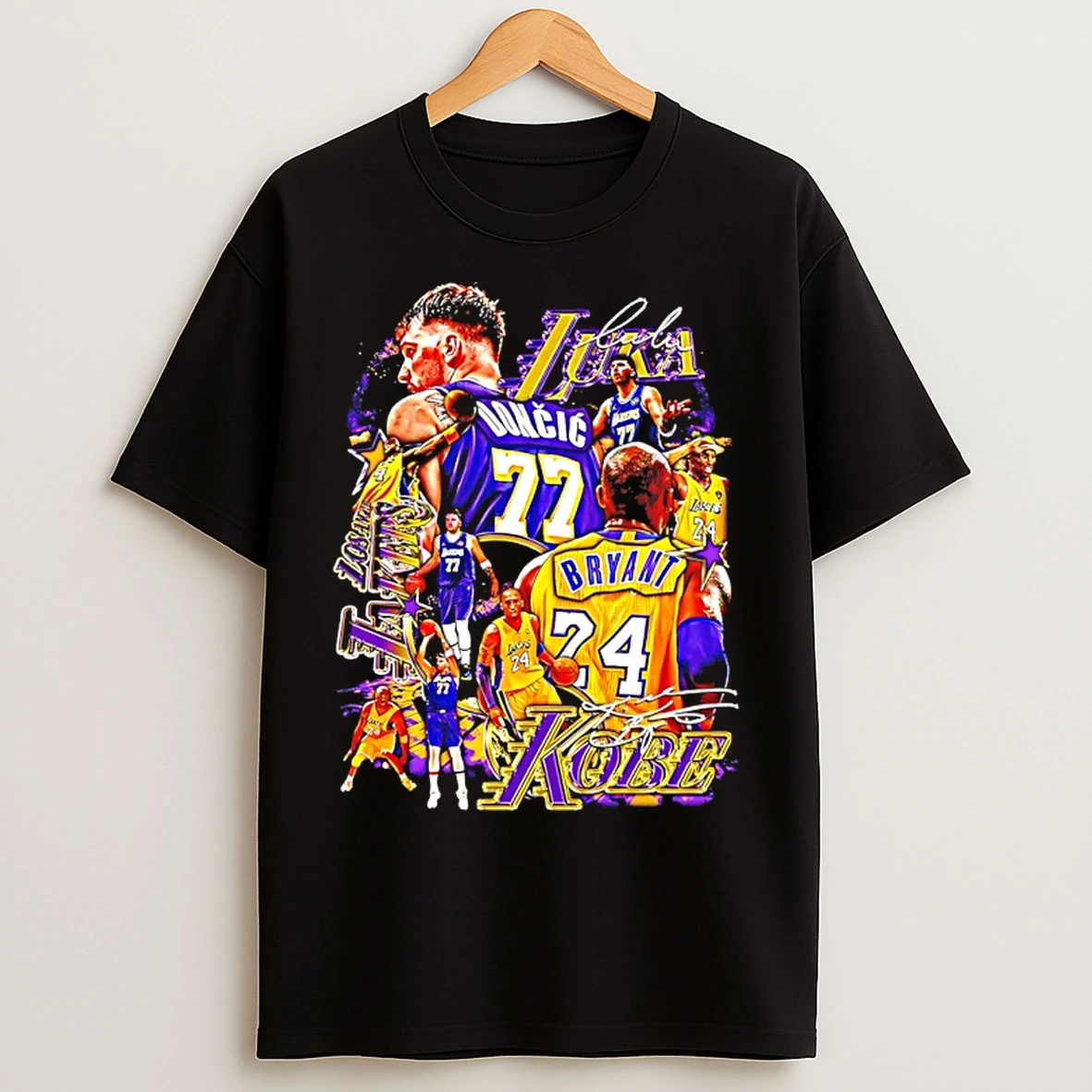 Classic Mamba Luka Mamba Bryant And Luka Doncic La Lakers Signatures T Shirts
