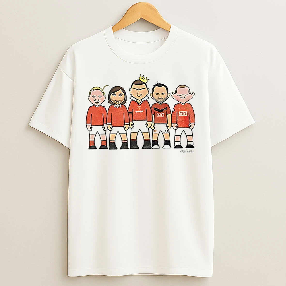 Classic Manchester Legends Caricature Football Fan T Shirts