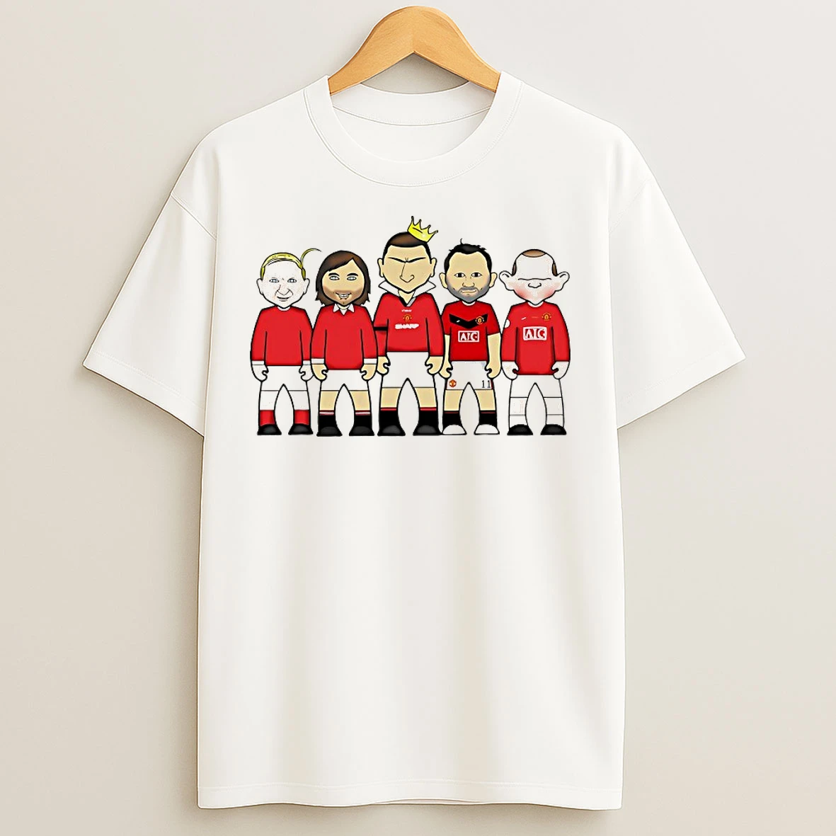 Classic Manchester United Legend Players Caricature T Shirts
