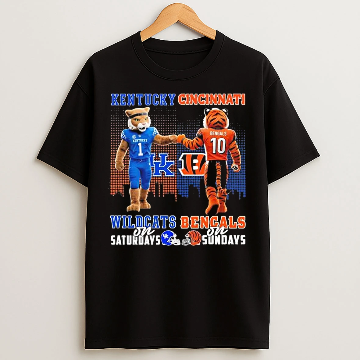 Classic Mascot Kentucky Wildcats On Saturdays And Cincinnati Bengals On Sundays T Shirts