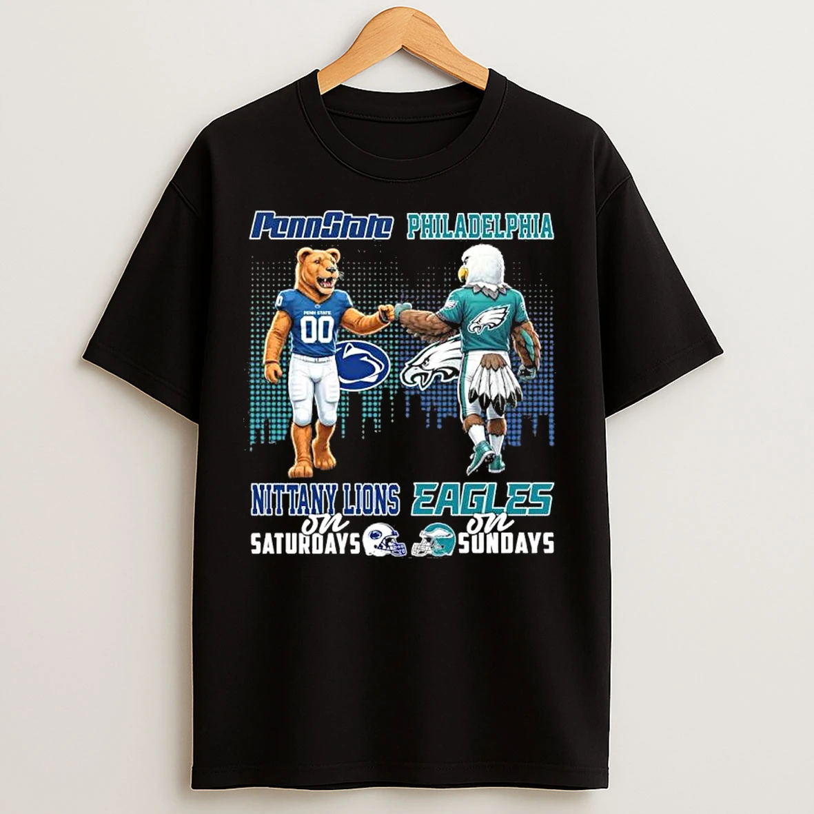 Classic Mascot Penn State On Saturdays And Philadelphia Eagles On Sundays T Shirts