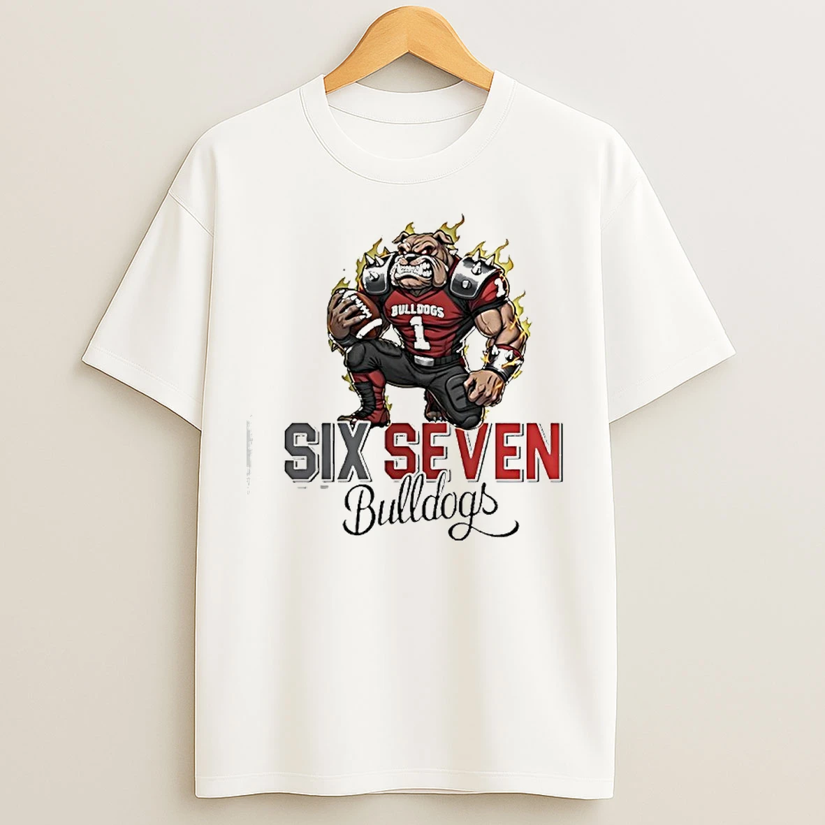 Classic Mascot Six Seven Georgia Bulldogs Football T Shirts