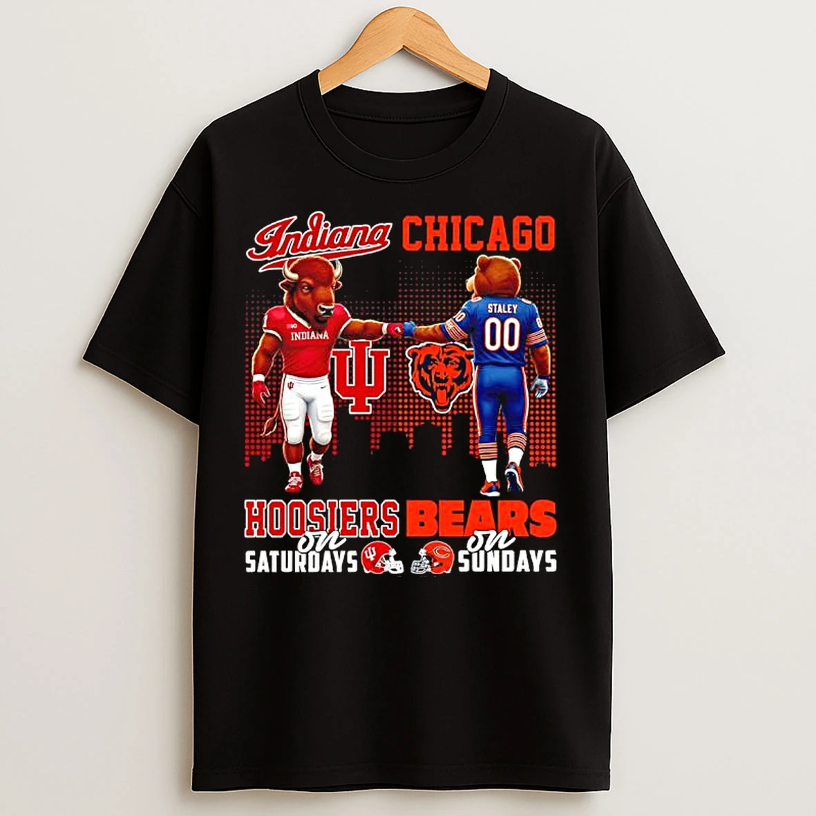 Classic Mascot Of Indiana Hoosiers On Saturdays And Chicago Bears On Sundays T Shirts