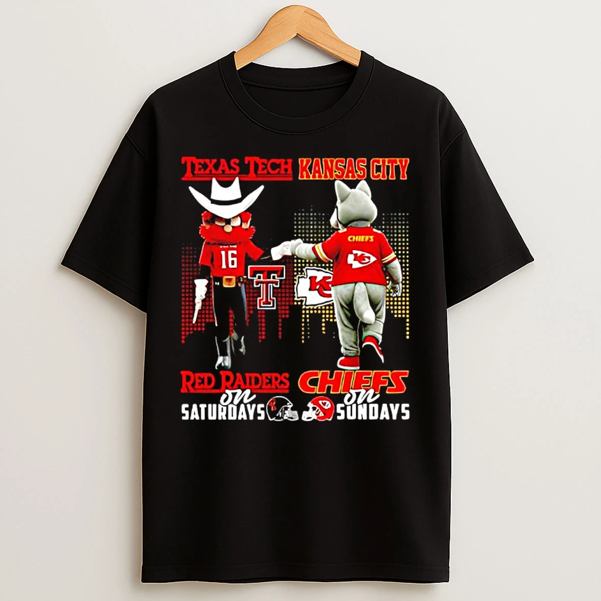 Classic Mascot Of Texas Tech Red Raiders On Saturdays And Kansas City Chiefs On Sundays T Shirts