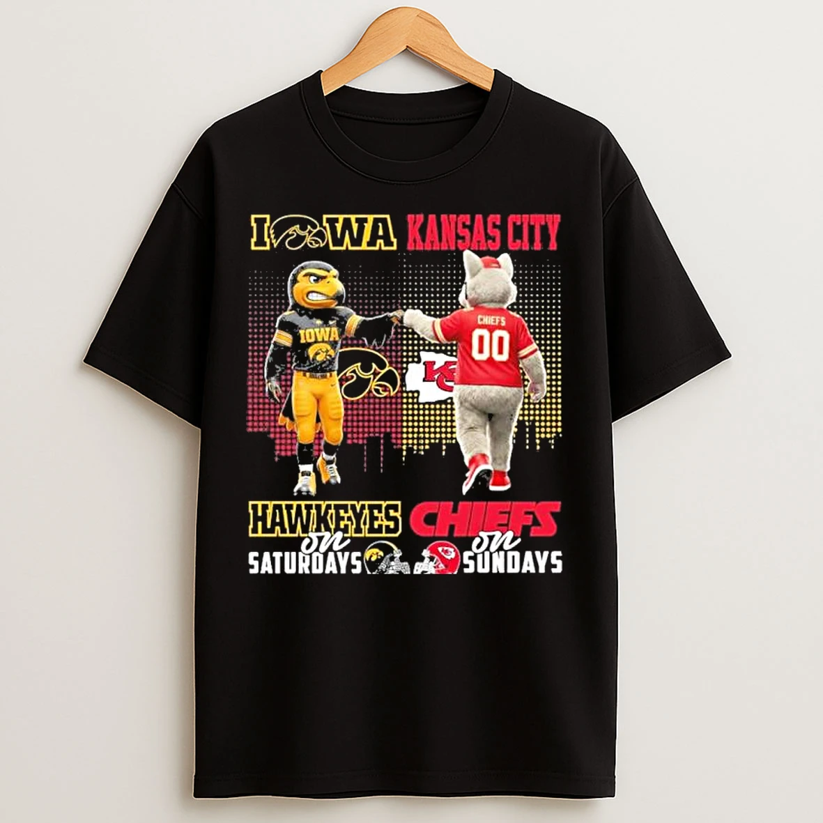 Classic Mascots Iowa On Saturday And Chiefs On Sundays T Shirts