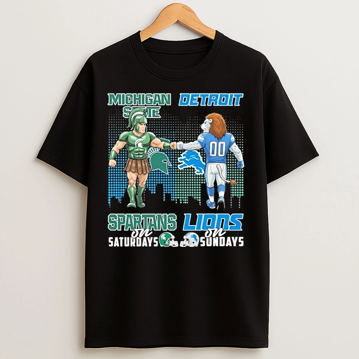Classic Mascots Michigan State On Saturday And Lions On Sundays T Shirts