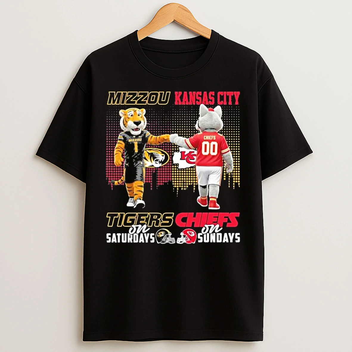 Classic Mascots Mizzou On Saturday And Chiefs On Sundays T Shirts