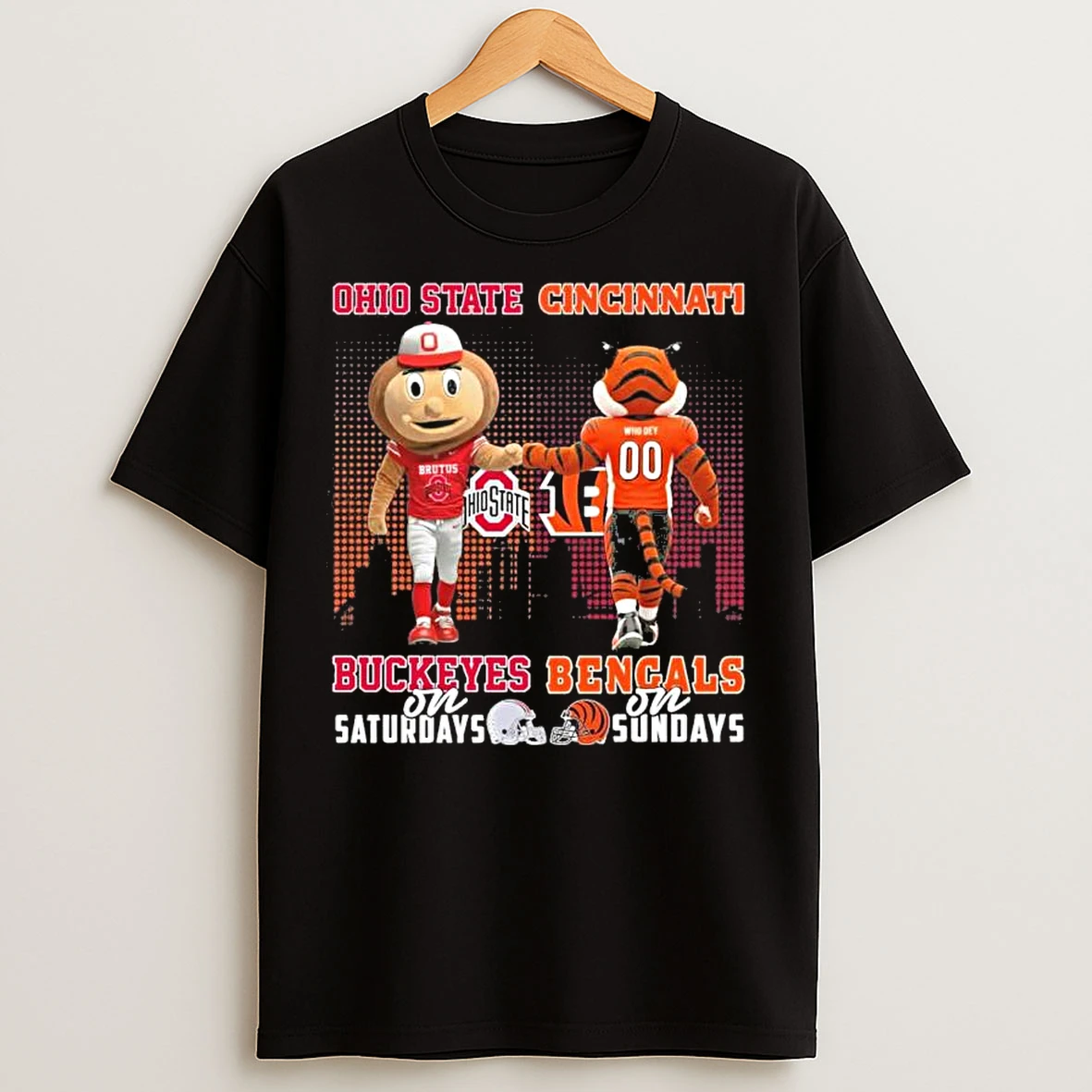 Classic Mascots Ohio State On Saturday And Cincinnati Bengals On Sundays T Shirts