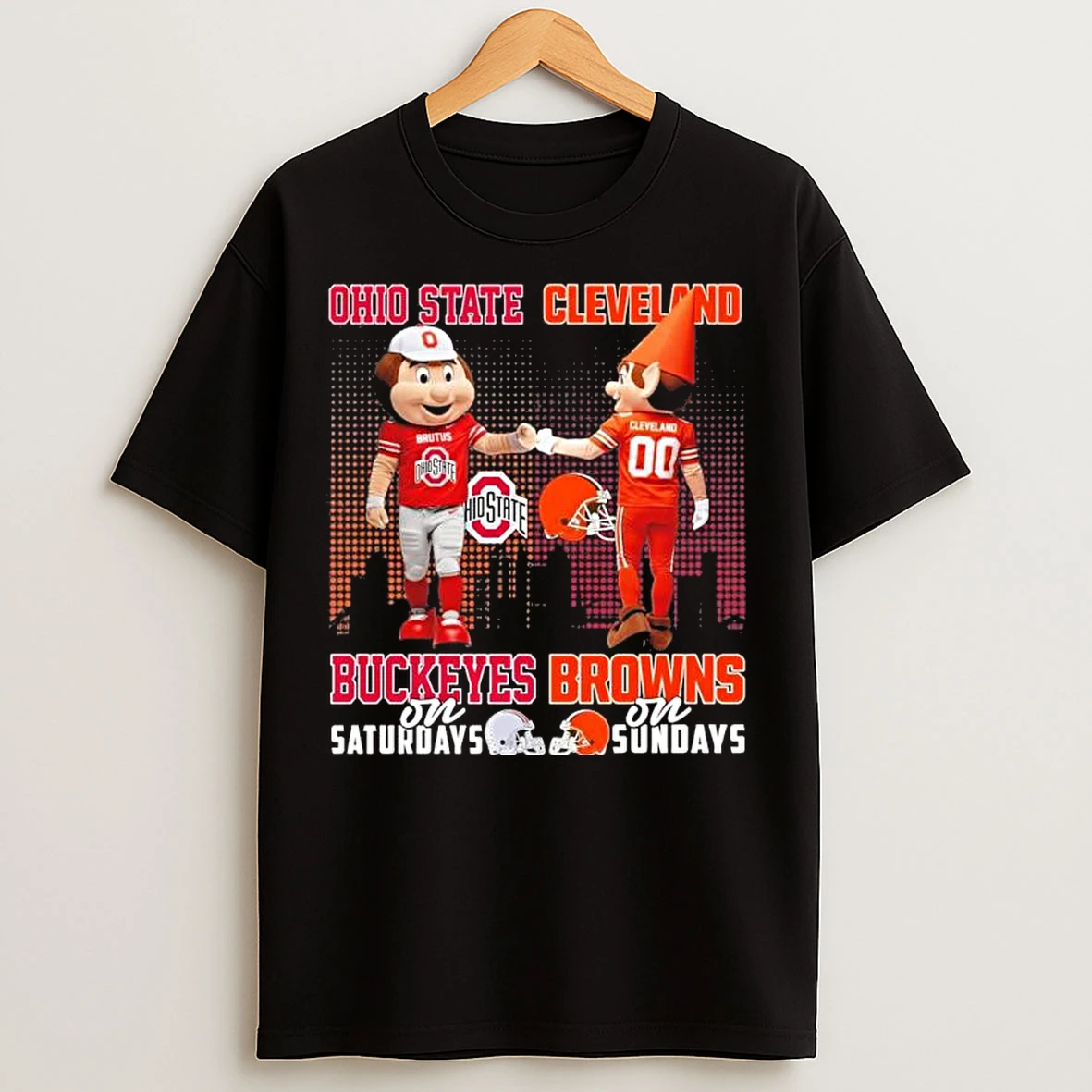 Classic Mascots Ohio State On Saturday And Cleveland Browns On Sundays T Shirts