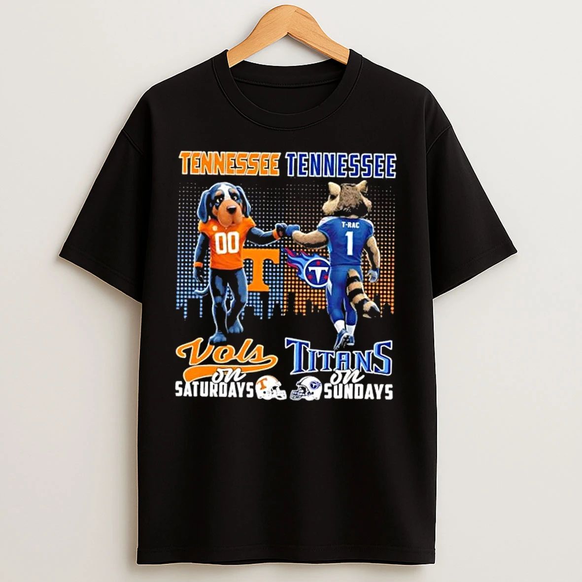 Classic Mascots Tennessee Volunteers On Saturdays Vs Tennessee Titans On Sundays Skyline T Shirts