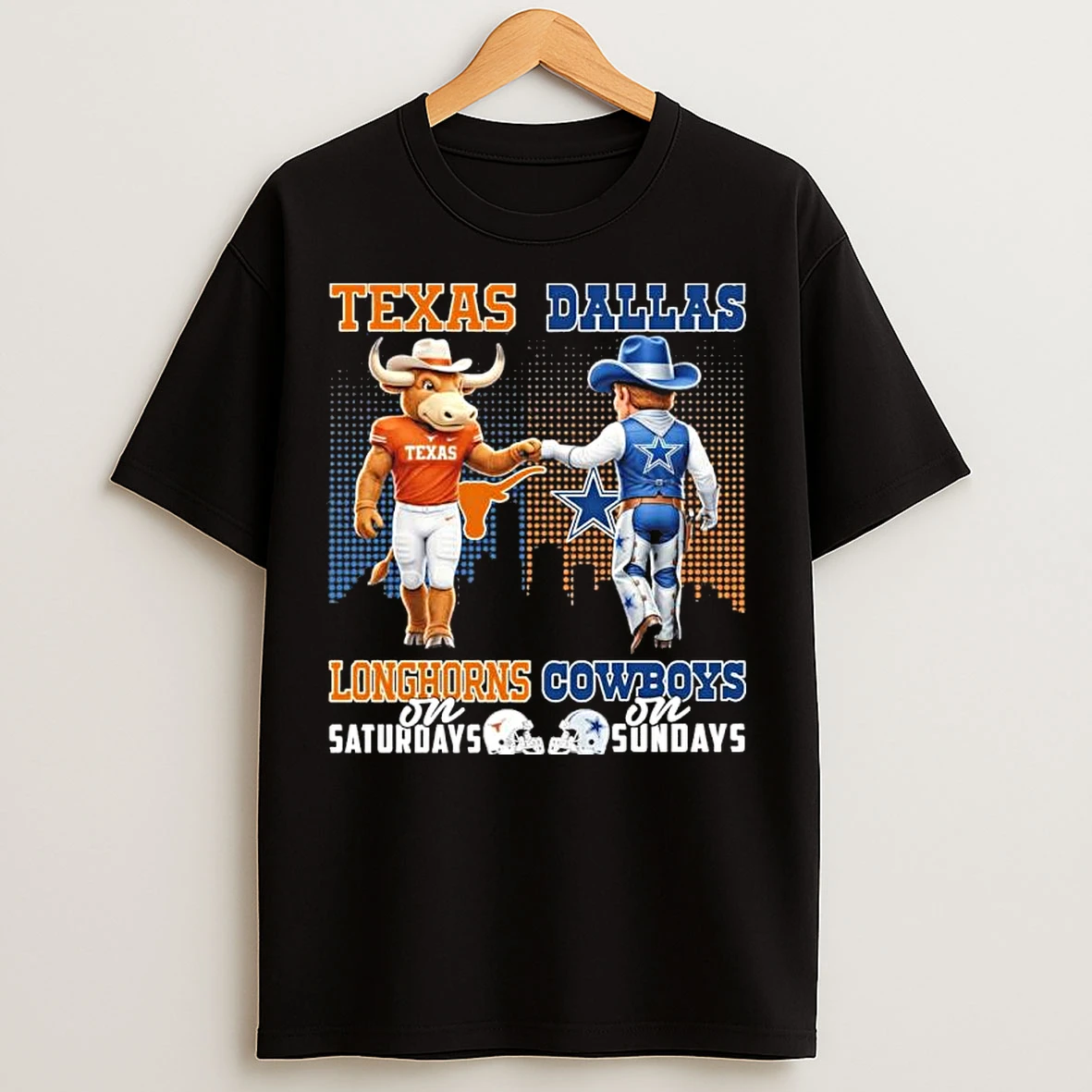 Classic Mascots Texas On Saturday And Cowboys On Sundays T Shirts
