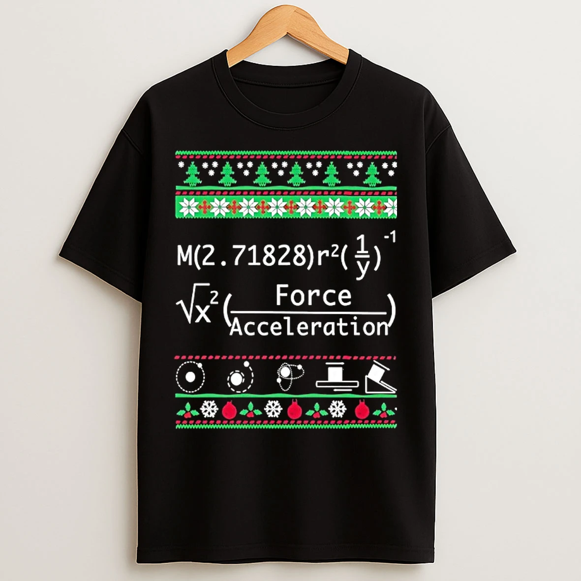 Classic Mathematical Expression Combining Several Physics And Math Concepts Christmas T Shirts