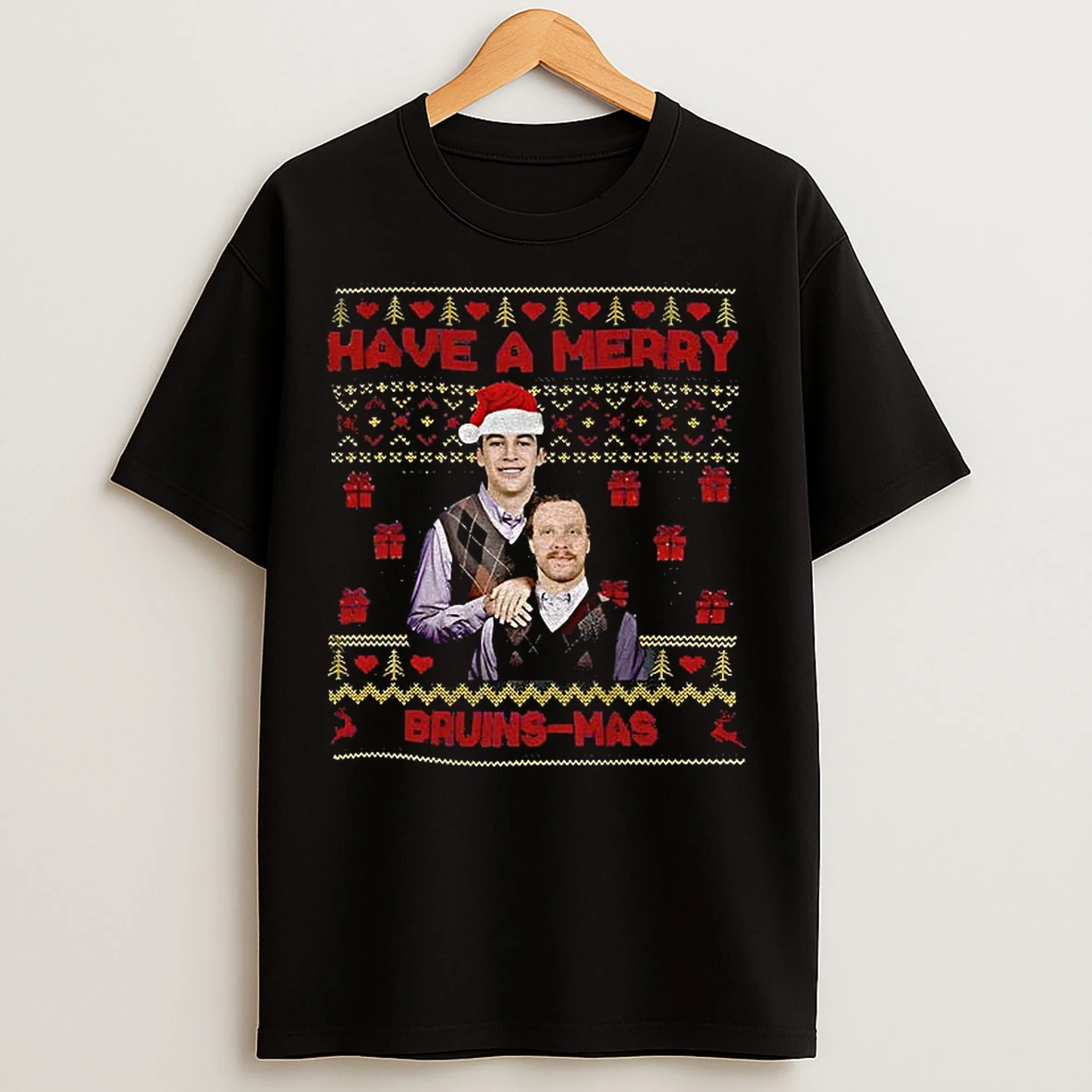 Classic Matt Poitras And David Pastrnak Boston Bruins Stepbrothers Have A Merry Bruins Mas Christmas T Shirts