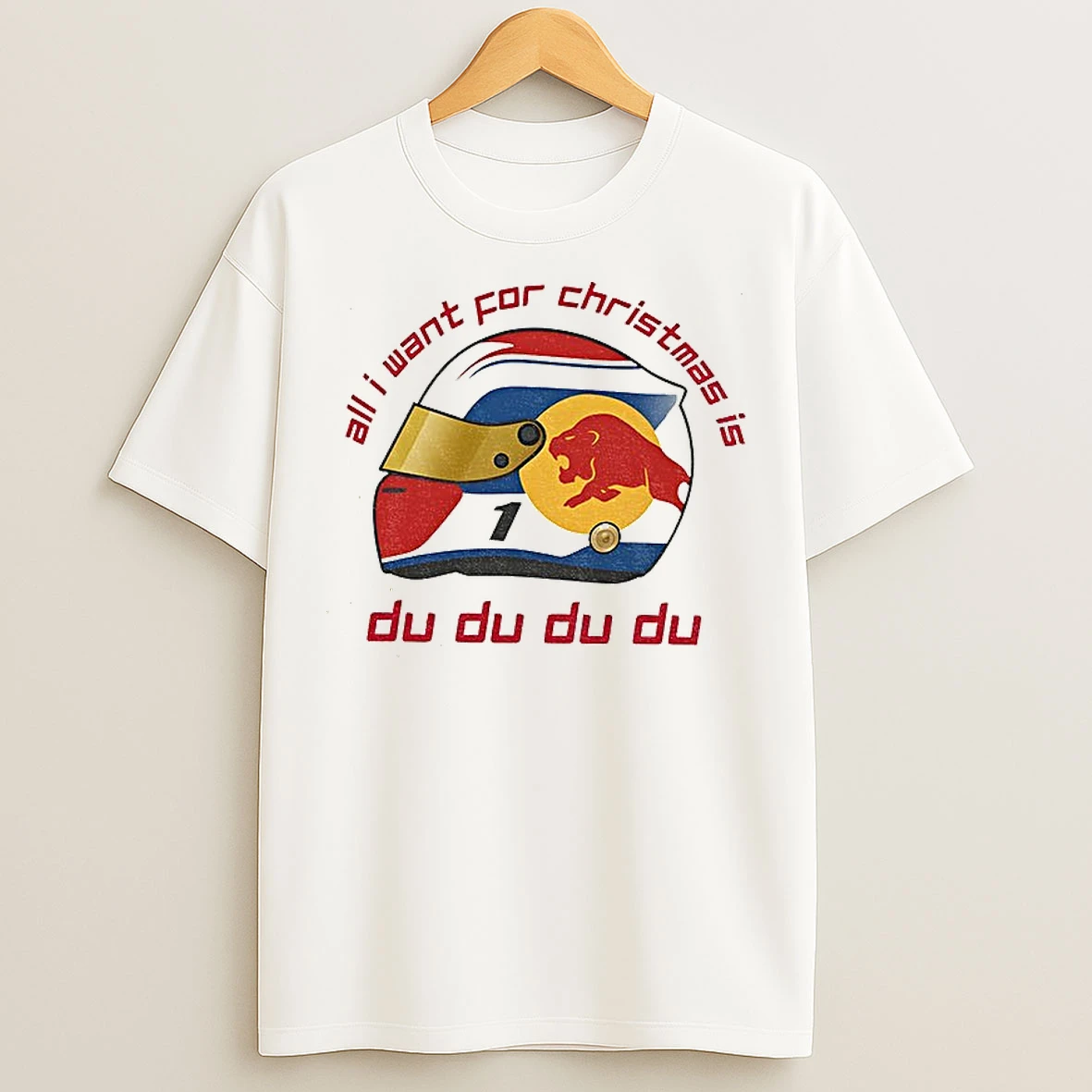 Classic Max Verstappen Christmas Helmet Redbull Racing All I Want For Christmas Is Du Du Du T Shirts