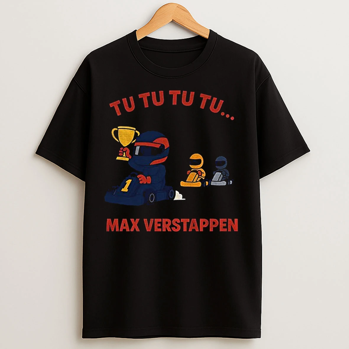 Classic Max Verstappen Trophy Win Tu Tu Tu Formula One Cartoon Vintage T Shirts