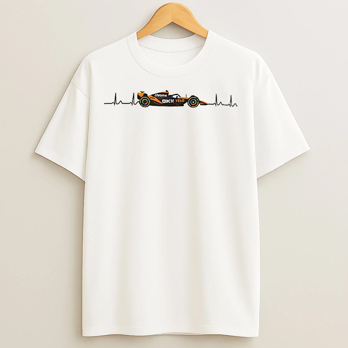 Classic Mclaren F1 Chrome Velo Racing Heart Rate T Shirts