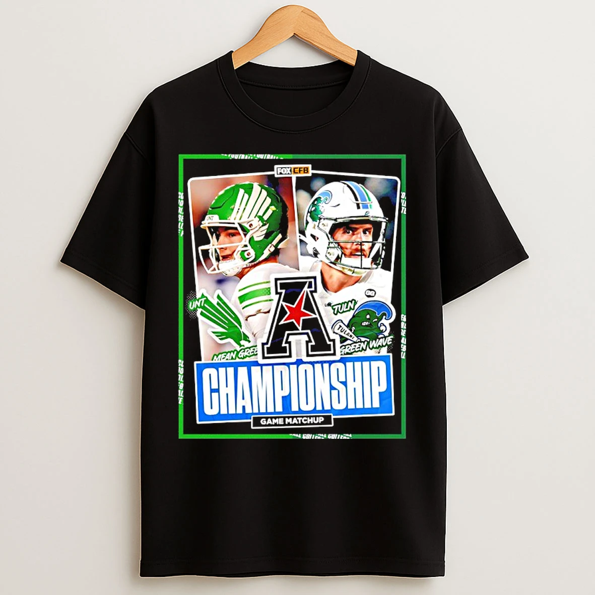 Classic Mean Green Vs Green Wave 2025 American Conference Champions T Shirts