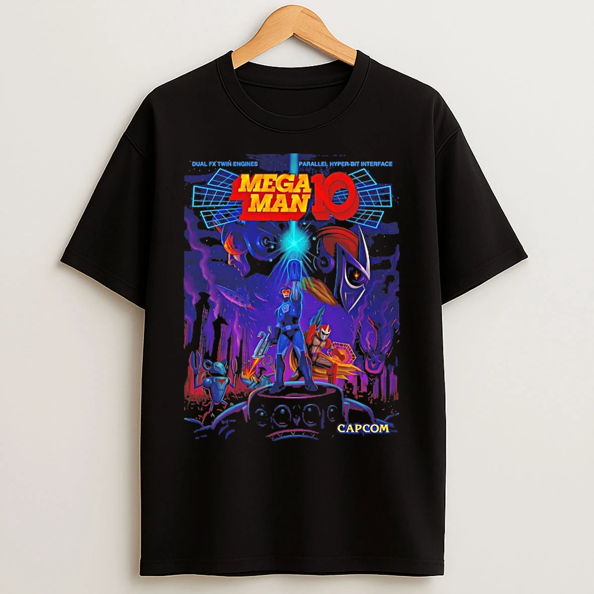 Classic Mega Man 10 Capcom Dual Fx Twin Engines T Shirts