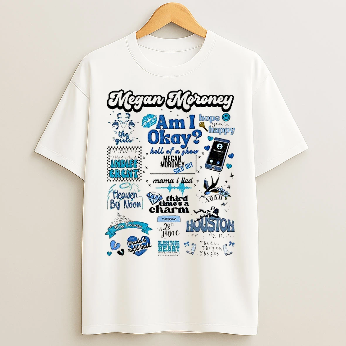 Classic Megan Moroney Am I Okay Third Times A Charm Heaven By Noon T Shirts
