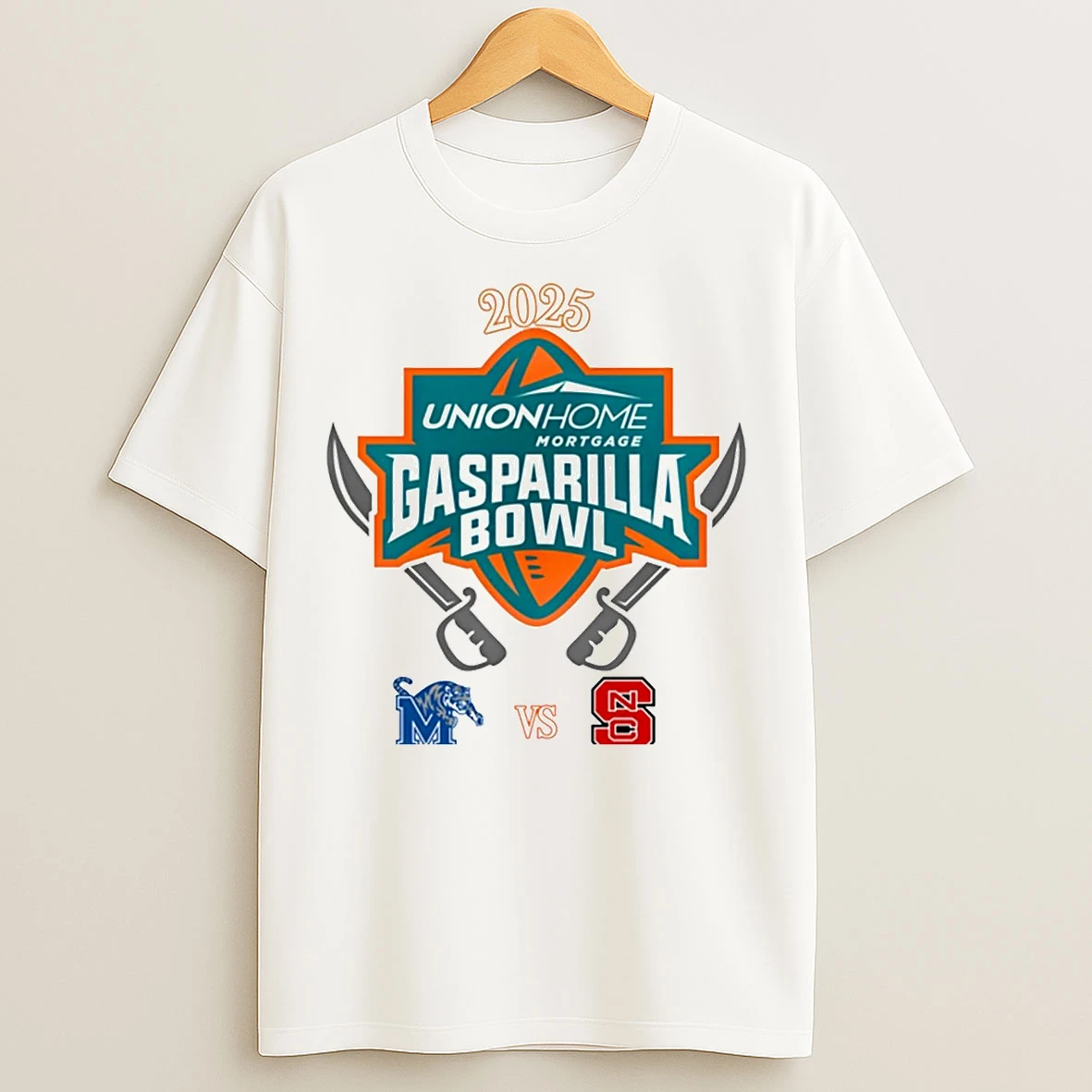 Classic Memphis Tigers Vs Nc State Wolfpack 2025 Gasparilla Bowl T Shirts