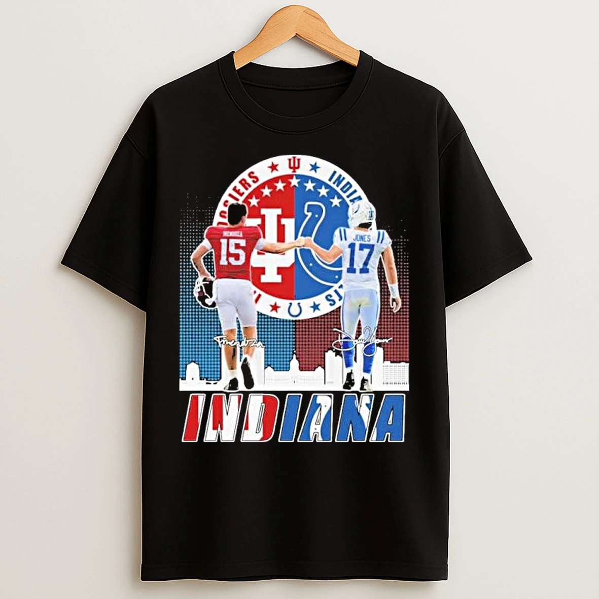 Classic Mendoza Indiana Hoosiers X Jones Indianapolis Colts Signature T Shirts