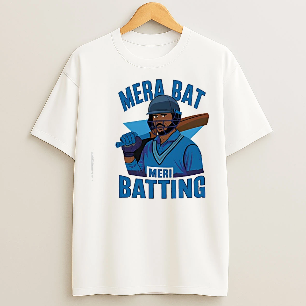 Classic Mera Bat Meri Batting Hindi Phrase In India For Cricket T Shirts
