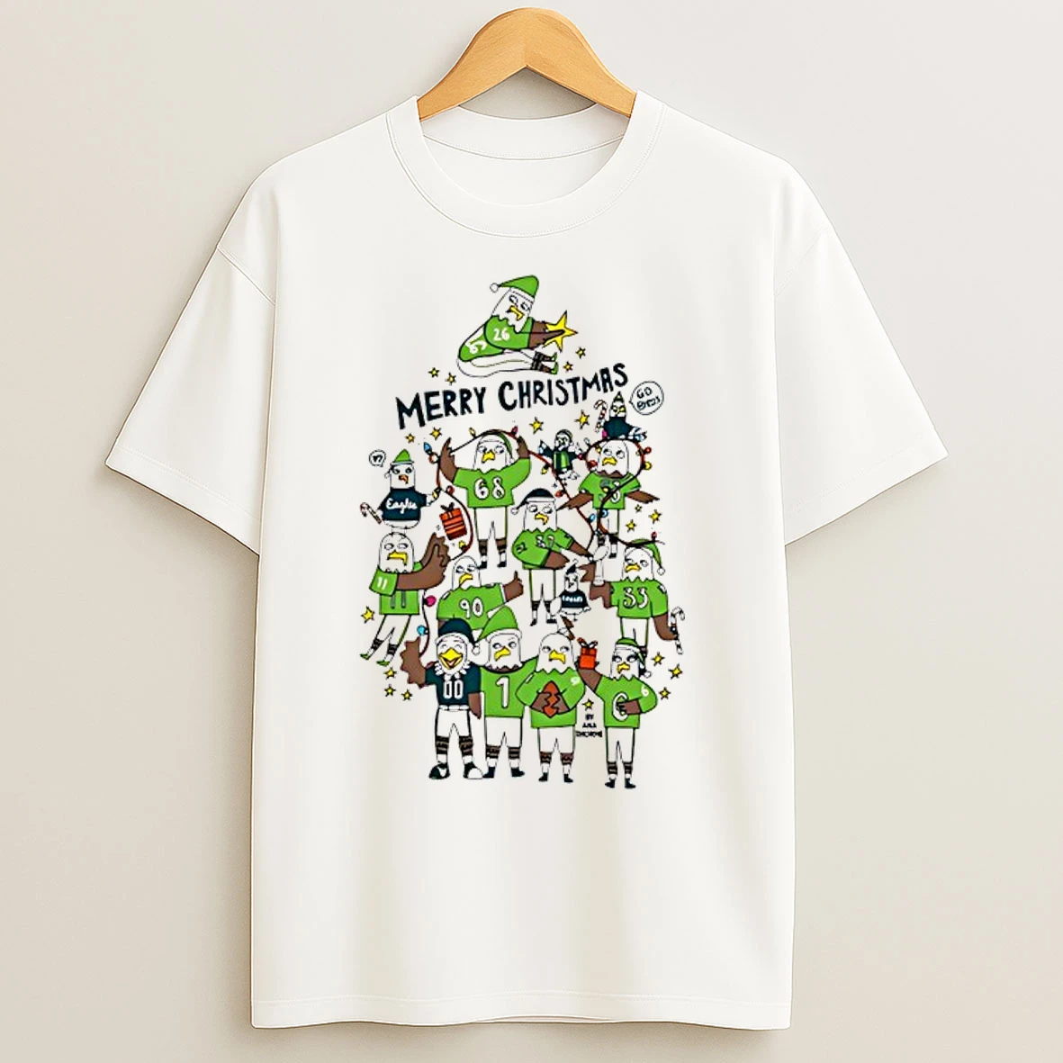 Classic Merry Christmas Go Birds Philadelphia Eagles Christmas Tree T Shirts