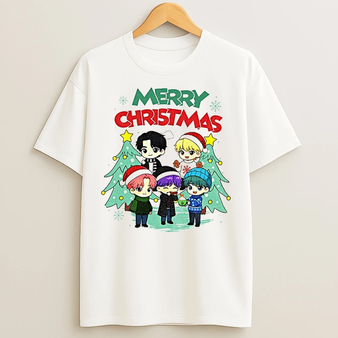 Classic Merry Christmas Saja Boys Cute Kpop Boys Holiday T Shirts