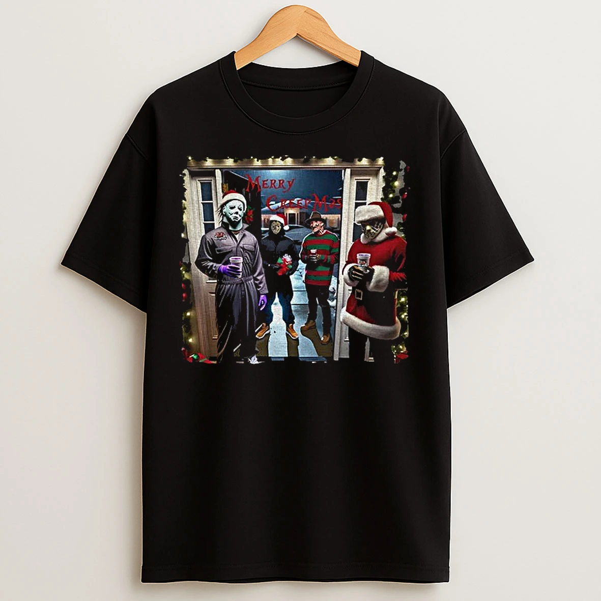 Classic Merry Creepmas Michael Myers Horror Movie Santa Claus Merry Christmas T Shirts
