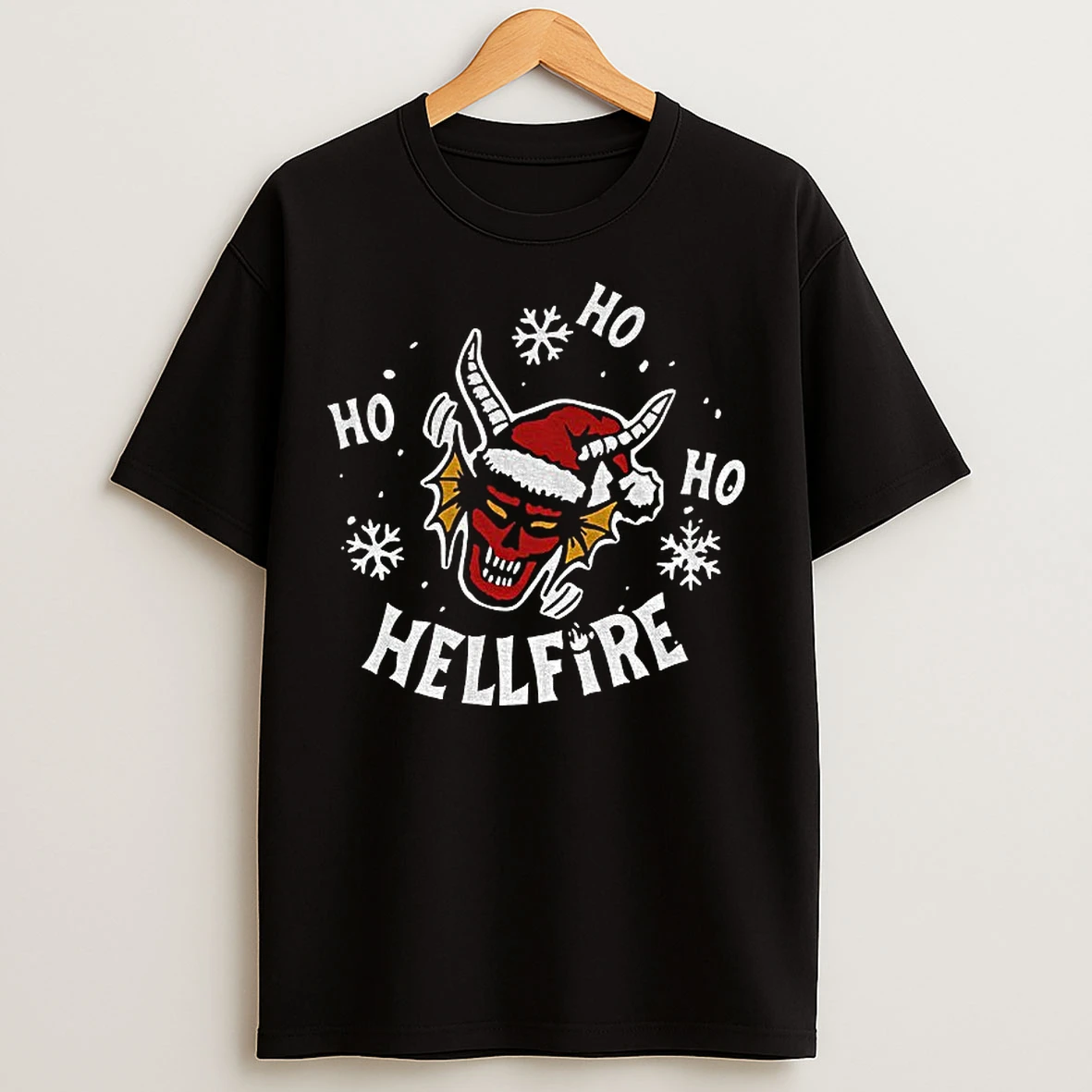 Classic Metallica X Stranger Things Ho Ho Ho Hellfire Merry Christmas T Shirts